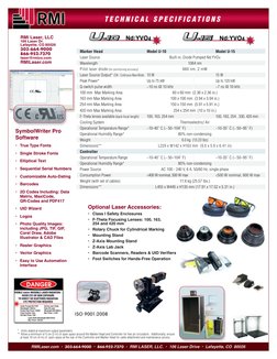 RMI Laser, LLC
106 Laser Dr. 
Lafayette, CO 80026
303-664-9000
866-952-7370
laser@rmico.com 
RMILaser.com
Marker Head	
Mod