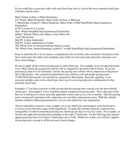 If you would like to associate scales with each chord type, here is a list of the most common chord types 
with their related