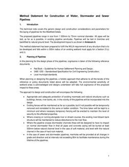 1 
 
Method Statement for Construction of Water, Stormwater and Sewer 
Pipelines 
1. 
Introduction 
This technical note cover