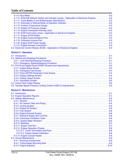 Fire Power Pump Engine CFP15E
Doc. 24806, Rev. 05/2016
TOC-2
Table of Contents
4.1.9  Hour Meter  . . . . . . . . . . . . . .