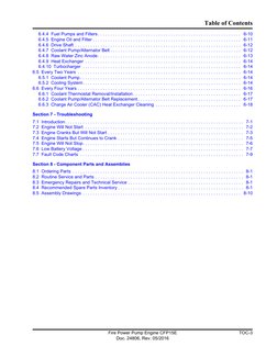 Table of Contents
Fire Power Pump Engine CFP15E
Doc. 24806, Rev. 05/2016
TOC-3
6.4.4  Fuel Pumps and Filters. . . . . . . . .