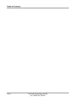 Fire Power Pump Engine CFP15E
Doc. 24806, Rev. 05/2016
TOC-4
Table of Contents
