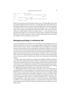 DISCURSIVE PS YC H O L O GY
7
4
MOI:
khh! (.)
h[a ho hu-uh ]
5
LES:
[You know:↑a]ll over the cushion [::s eh-]
6
MOI:
[You:r