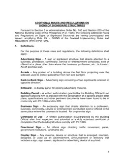 Signboard Permit Regulations in the Philippines | PDF | Traffic | Wall