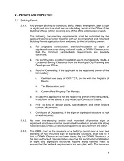 Signboard Permit Example Signboard Permit Regulations in the Philippines | PDF | Traffic | Wall