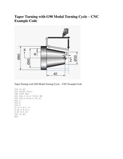 CNC Taper Turning Programming Guide | PDF