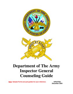 Department of The Army 
Inspector General 
Counseling Guide 
  
 
Note: Sample Forms are just guides for your refer