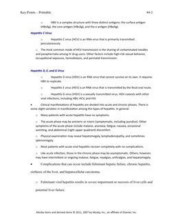 Key Points – Printable
o
HBV is a complex structure with three distinct antigens: the surface antigen 
(HBsAg), the core anti