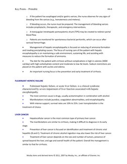 Key Points – Printable
o
If the patient has esophageal and/or gastric varices, the nurse observes for any signs of 
bleeding