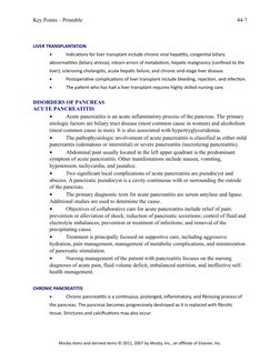 Key Points – Printable
LIVER TRANSPLANTATION

Indications for liver transplant include chronic viral hepatitis, congenital b