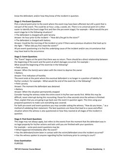 TBP 2013 Summer Course Manual 
 
Witness Questioning   3 
 
know the defendant; and/or how they know of the incident in quest