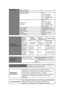 PRECISE 
Father's Name   
 
Mother's Name 
 
Mailing Address            
C/O: 
Vill. Basudebpur, 
P.O.: Khangonj 
P.S.: Rajba