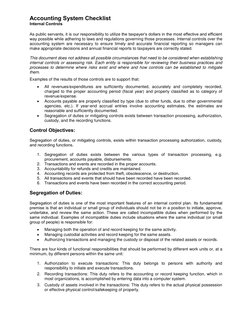 Accounting System Internal Controls Checklist | PDF | Internal Control ...