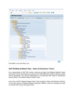 SAP SD Material Master Overview | PDF | Pricing | Sales