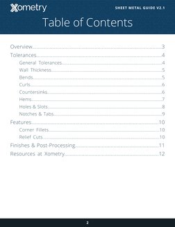 2
Overview.................................................................................................3
Tolerances......