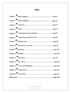 Index 
 
 
Chapter 1 ➔ Indoor Lighting ……………………………………...………. Page 6 
 
Chapter 2 ➔ Outdoor Lighting..........................