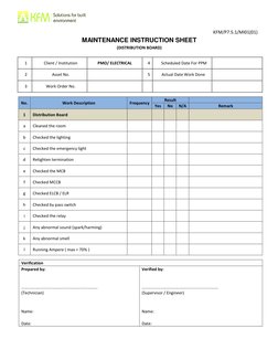 Plug Go Maintenance Sheet.pdf Electrical Maintenance Instruction Checklist | PDF | Transformer ...