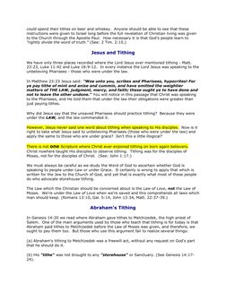 could spend their tithes on beer and whiskey.  Anyone should be able to see that these 
instructions were given to Israel lon