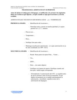 MODULO: FRASEOLOGIA ESPAÑOL PARA CONTROL DE AERODROMOS
Centro de Estudios Aeronáuticos