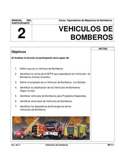MANUAL 
DEL 
PARTICIPANTE 
                                     Curso  Operadores de Máquinas de Bomberos 
 
2 
VEHICULOS