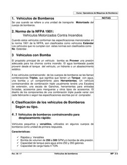 Curso  Operadores de Máquinas de Bomberos 
 
 
1.  Vehículos de Bomberos 
Se usa cuando se refiere a una unidad de transporte