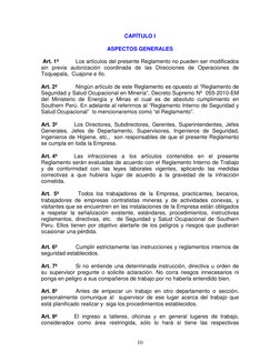 10
CAPÍTULO I 
 
ASPECTOS GENERALES 
 
 Art. 1º 
 Los artículos del presente Reglamento no pueden ser modificados 
sin prev