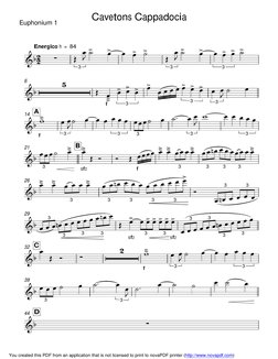 Euphonium 1 
Energico h = 84
f
6
f
A
14
sfz
f
B
21
26
sfz
sfz
29
f
C
32
39
D
44
22
3
3
3
Cavetons Cappadocia
5
3
3
3
3
3
3
3