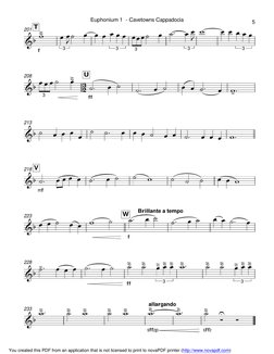f
T
201
ff
U
208
213
mf
V
218
f
Brillante a tempo
W
223
ff
228
sffzp
sffz
allargando
233
32
3
3
3
3
3
3
3
3
Euphonium 1  - Ca