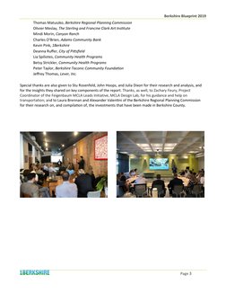 Berkshire Blueprint 2019
Page 3
Thomas Matuszko, Berkshire Regional Planning Commission
Olivier Mesla