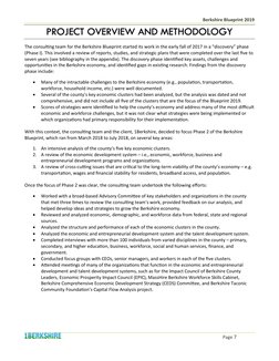 Berkshire Blueprint 2019
Page 7
PROJECT OVERVIEW AND METHODOLOGY
The consulting team for the Berkshir