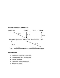 EJEMPLO DE REDES SEMANTICAS 
 
EJEMPLO N# 2 
 Las aves tienen plumas y tienen alas. 
 El canario es un ave y