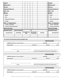 SF10 Elementary School Record | PDF | Primary Education | Physical ...