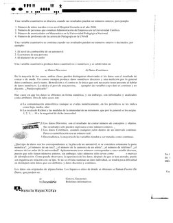 ---------------~---------_._---
._--------------­
••"...".",..••••".,.* 
. . 
Una variable cuantitativa es discreta, cuando s