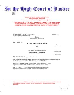 Judgment,  , 
1
               ␣␣␣␣␣␣␣␣␣␣␣ This PDF version: © Focal Point Publications 2000
JUDGMENT TO BE HANDED