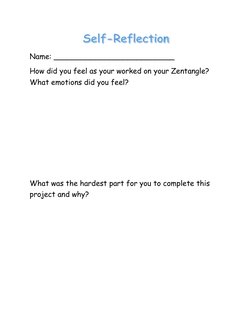 Name: __________________________ 
How did you feel as your worked on your Zentangle? 
What emotions did you feel?