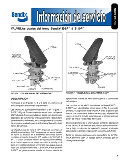 1
VALVULAs duales del freno Bendix® E-8P™ & E-10P™
DESCRIPCION
Remítase a las Figuras 4, 5 y 6 para los números de
artículosq