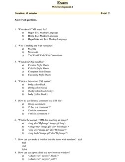 Exam 
Web Development-1 
 
Duration: 60 minutes