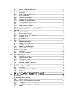2.1.3 
Importar y exportar código VBA ................................................................................... 3