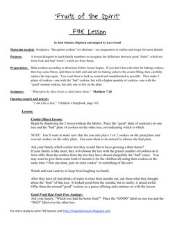 Fruit of the Spirit Family Lesson | PDF | Fruit Of The Holy Spirit ...