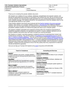 Operational Qualification Format Write Sample Operational Qualification Protocol OQ-001 | PDF | Verification And ...