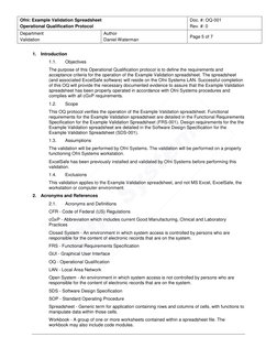 Operational Qualification Format Write Sample Operational Qualification Protocol OQ-001 | PDF | Verification And ...