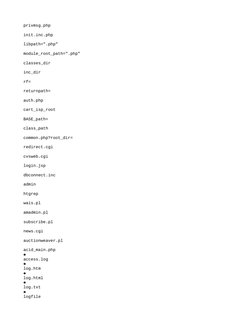 privmsg.php
init.inc.php
libpath=".php"
module_root_path=".php"
classes_dir
inc_dir
rf=
returnpath=
auth.php
cart_isp_root
BA
