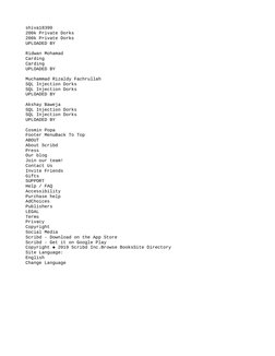 shiva18390
200k Private Dorks
200k Private Dorks
UPLOADED BY
Ridwan Mohamad
Carding
Carding
UPLOADED BY
Muchammad Rizaldy Fac