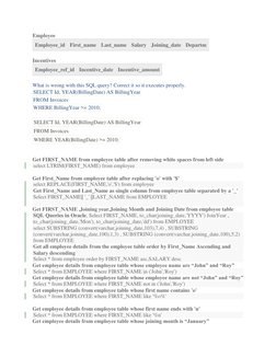 SQL Queries for Employee Management | PDF | Areas Of Computer Science ...