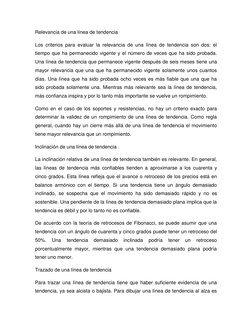 Relevancia de una línea de tendencia 
Los criterios para evaluar la relevancia de una línea de tendencia son dos: el 
tiempo