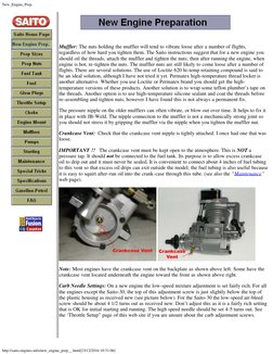 Saito Engine Specifications Overview | PDF | Carburetor | Nut