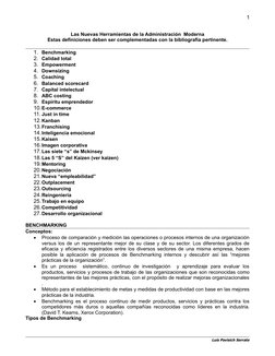 1
Las Nuevas Herramientas de la Administración  Moderna
Estas definiciones deben ser complementadas con la bibliografía perti