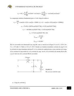 UNIVERSIDAD NACIONAL DE TRUJILLO 
INGENIERÍA MECATRÓNICA 
 
 
 
3 
ABRIL DEL 2018 
 
𝑣0 = 𝐾𝑉𝑠+ 𝑉𝑠
𝑛𝜋∑sin2𝑛𝜋𝑘∗cos 2