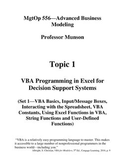 VBA Programming for Business Decisions | PDF | Visual Basic For ...