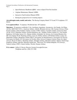 Continued Airworthiness Notification to the International Community 
Page 2 
 
o Quick Reference Handbook (QRH) - notes in Sp